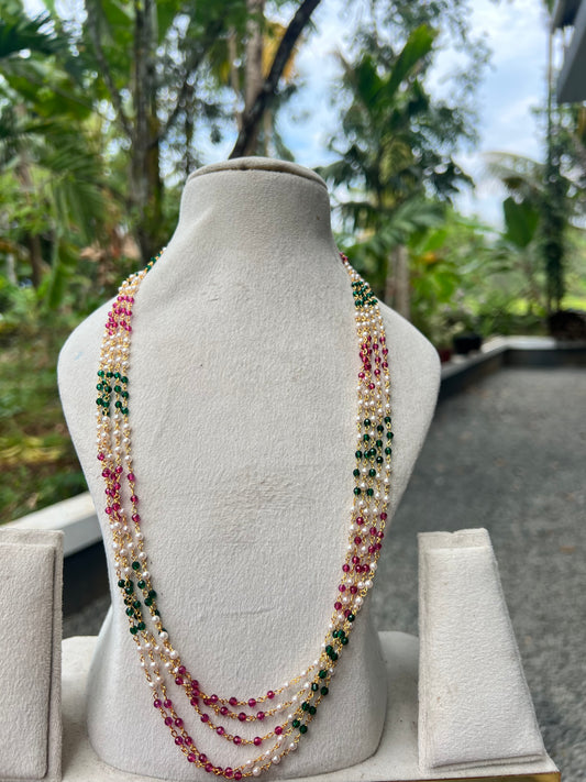 Premium 5layer Multi color long pearl haram product code P21