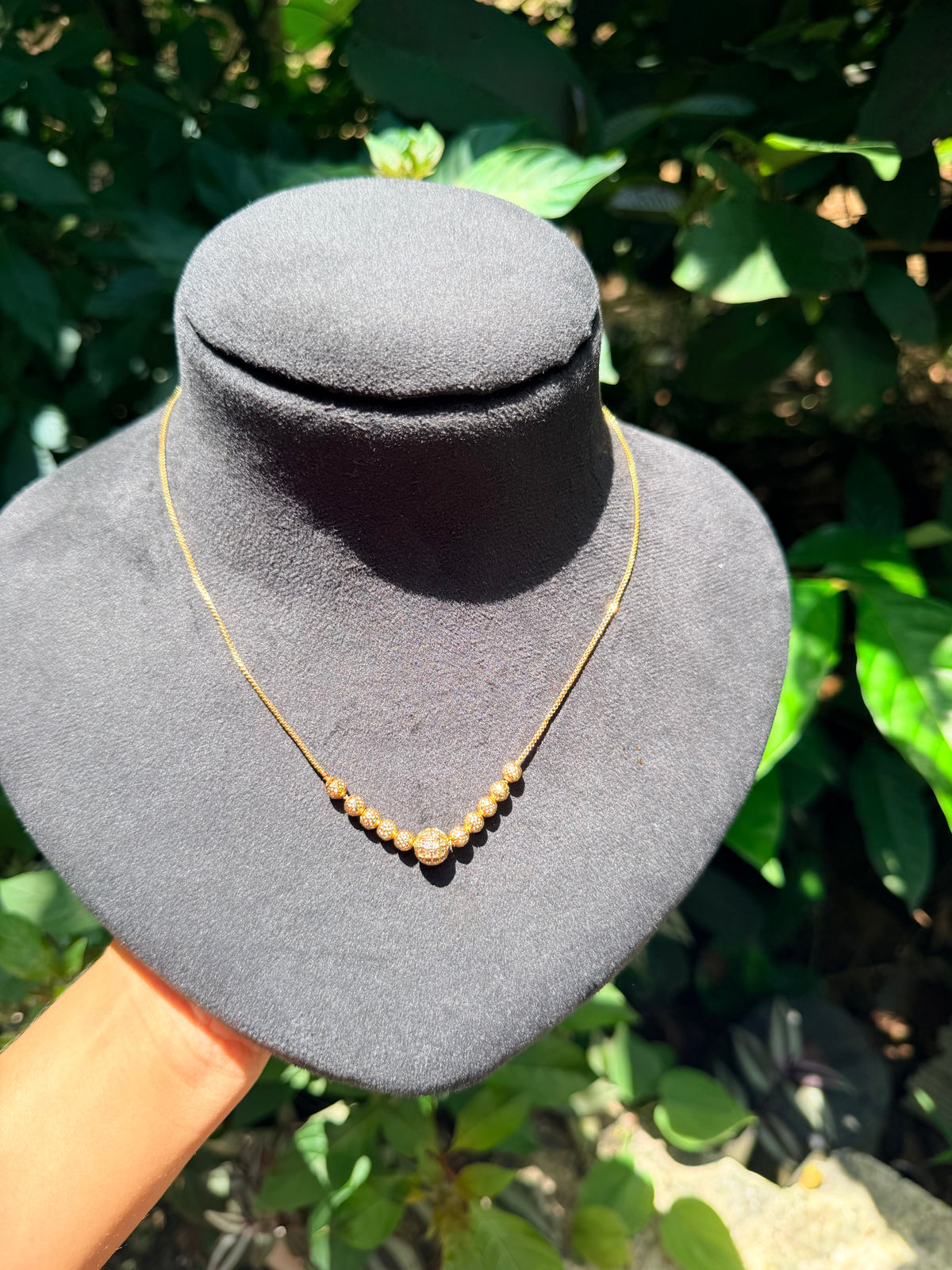 Premium gold plated daily wear ball necklace Product code G164
