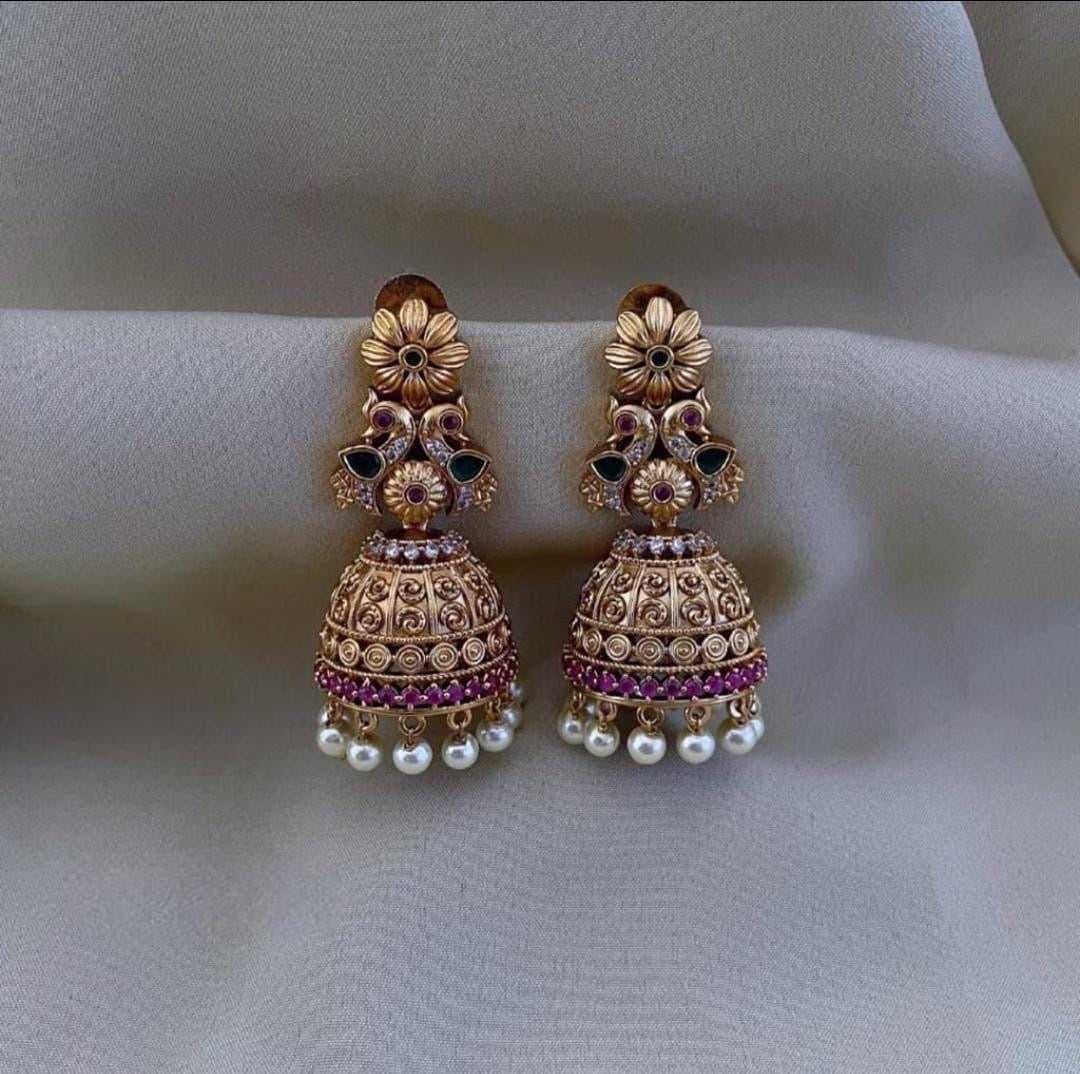 Premium ad peacock jhumka