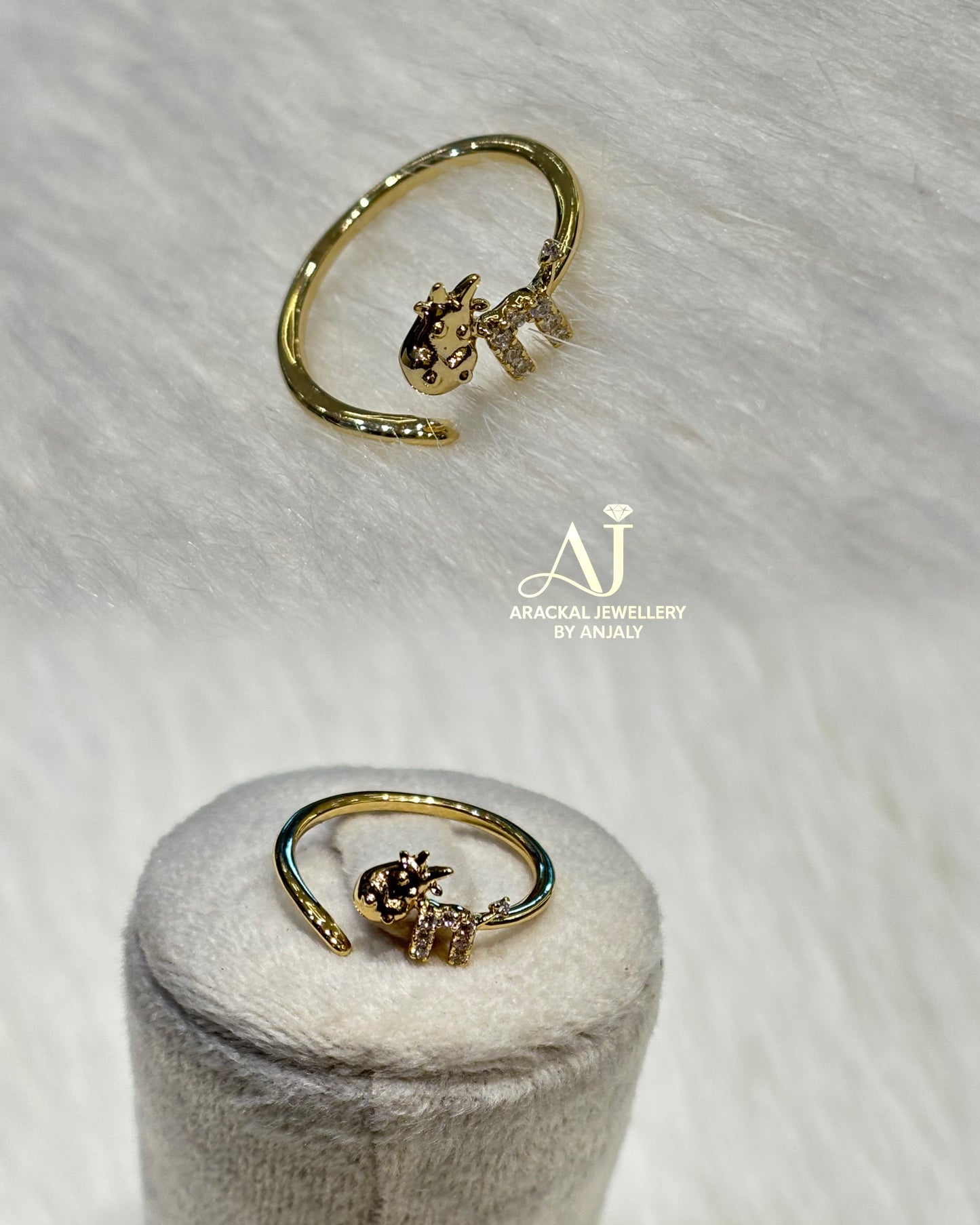 Premium 18k gold plated cz ring product code R05