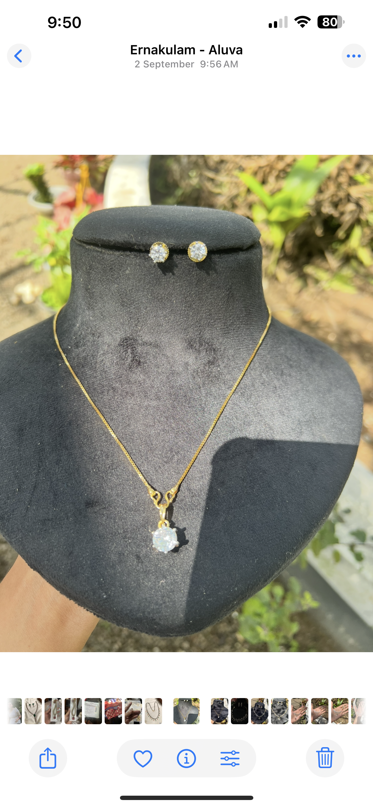 Premium daimond replica pendant set with chain product code N388