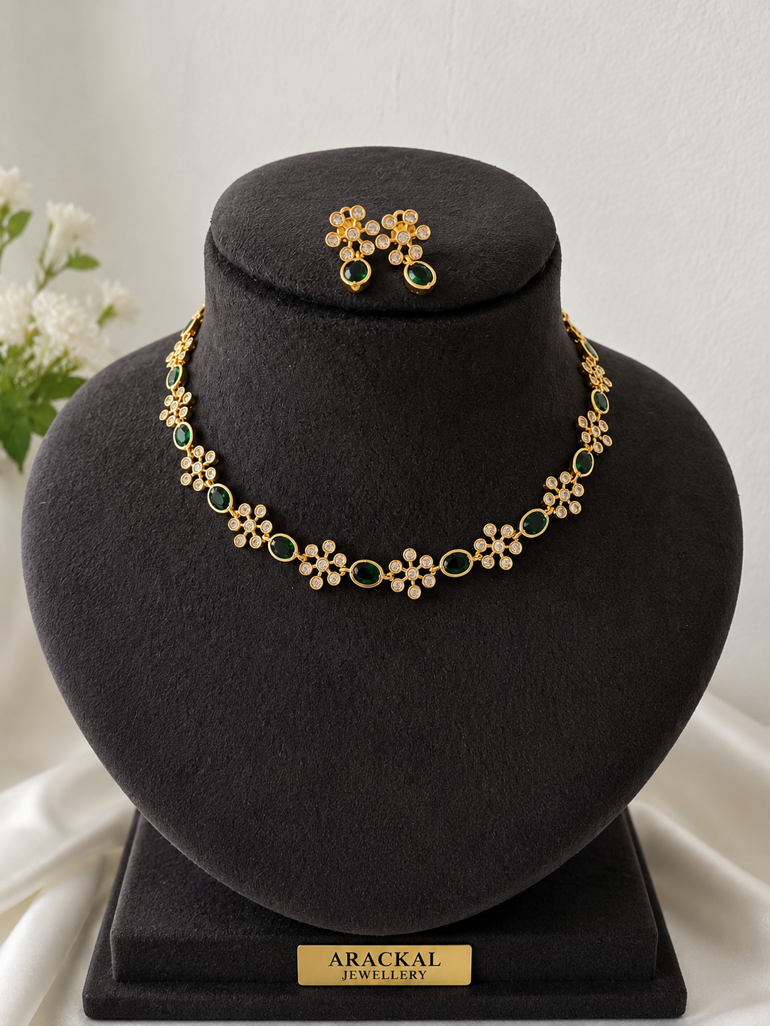 Premium quality ad gold plated floral necklace set product code G137