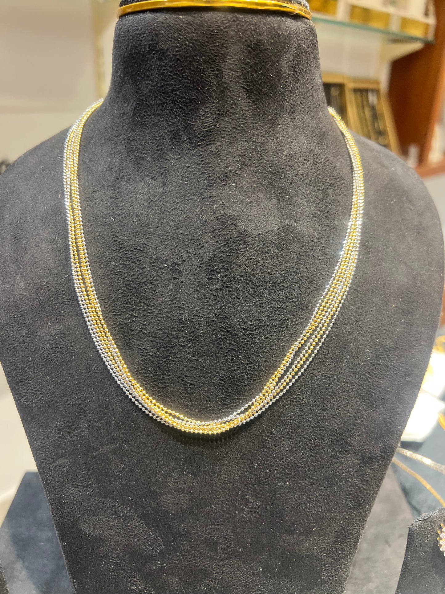 Premium white gold and gold plated layer chains product code G50