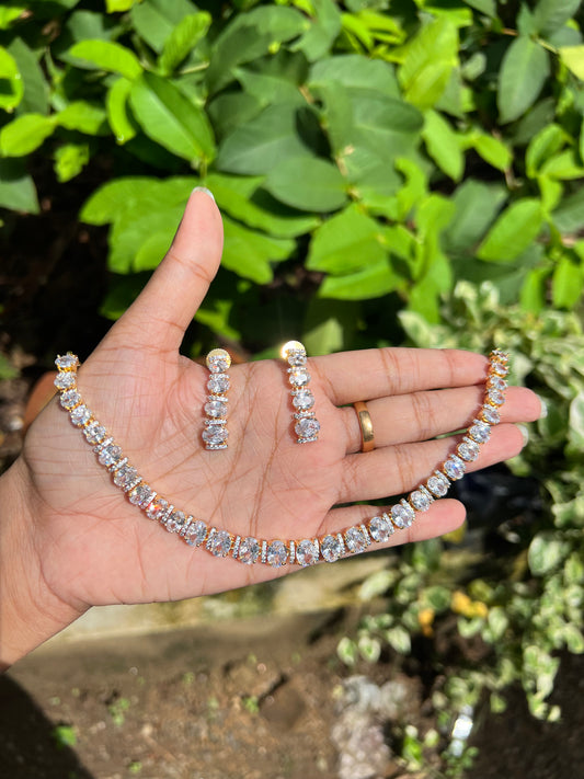Premium diamond finish bridal necklace product code N91