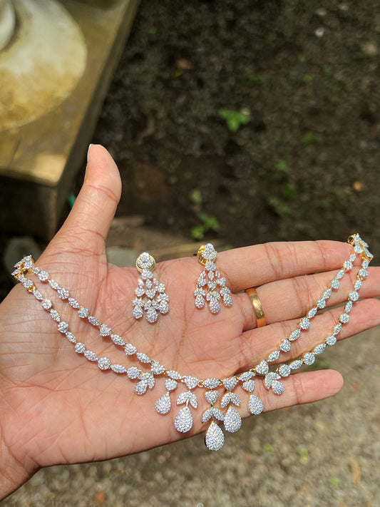 Premium diamond finish bridal necklace product code N82