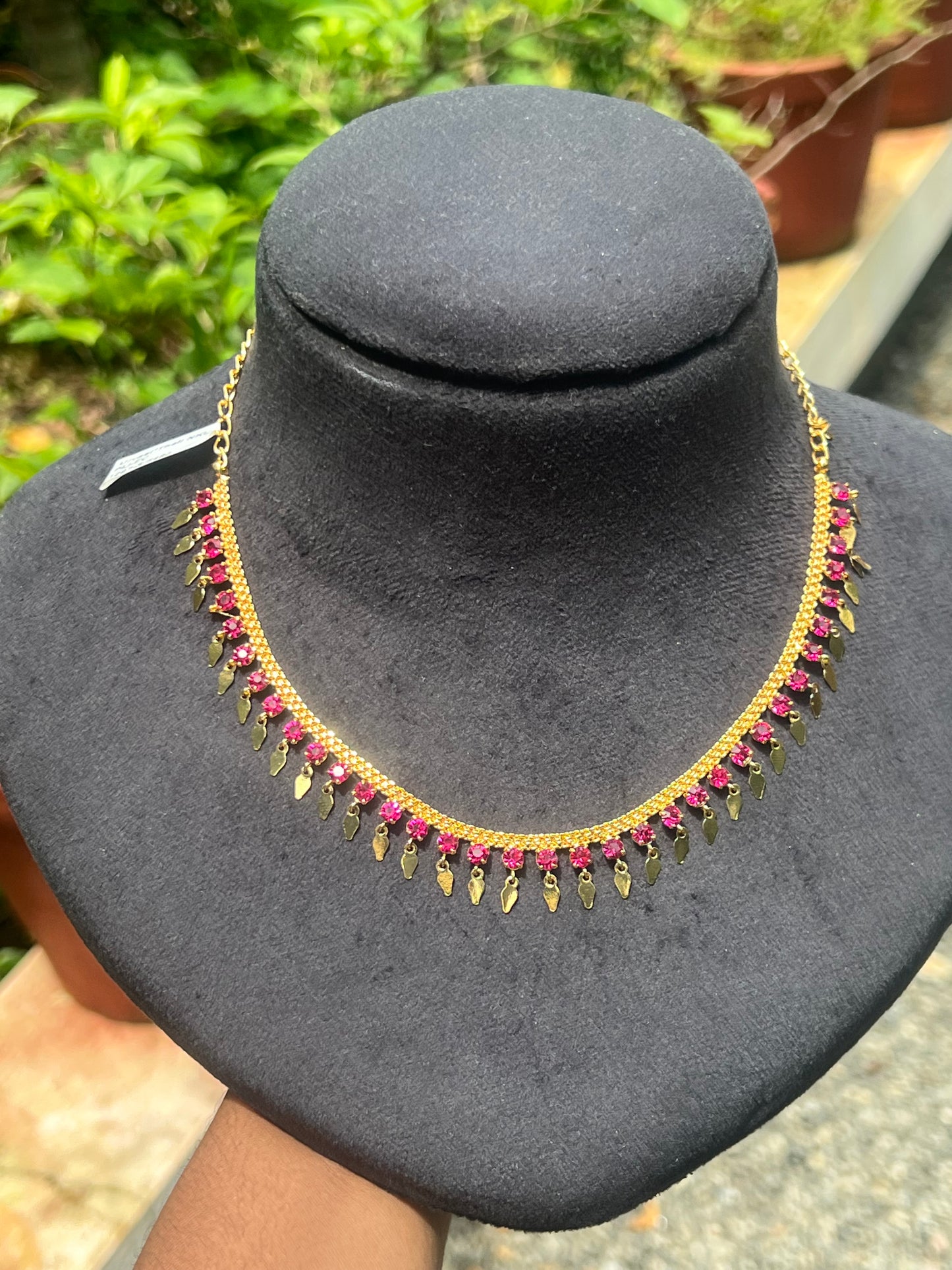 Premium trending gold plated ruby stone elakkathali product code G110