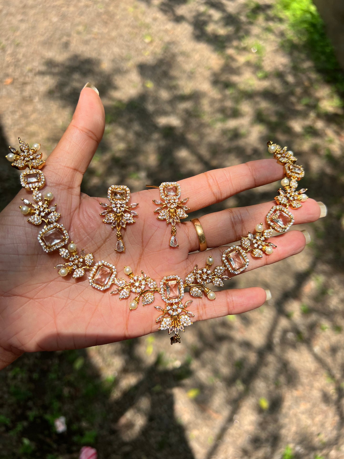 Regal Blossom AD Stone Necklace Set product code 436