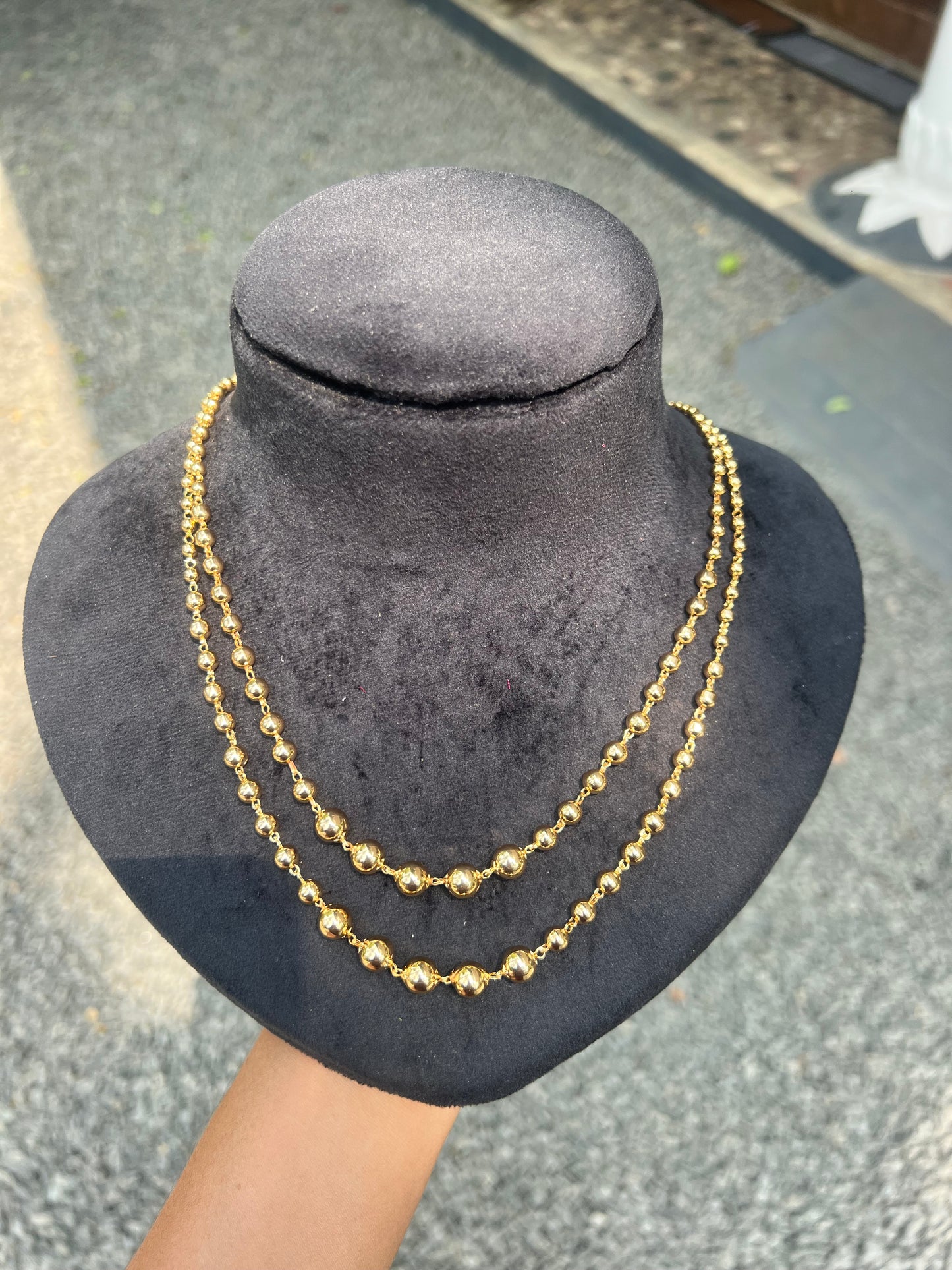 Premium gold plated daily wear ball 2 layer necklace product code D111