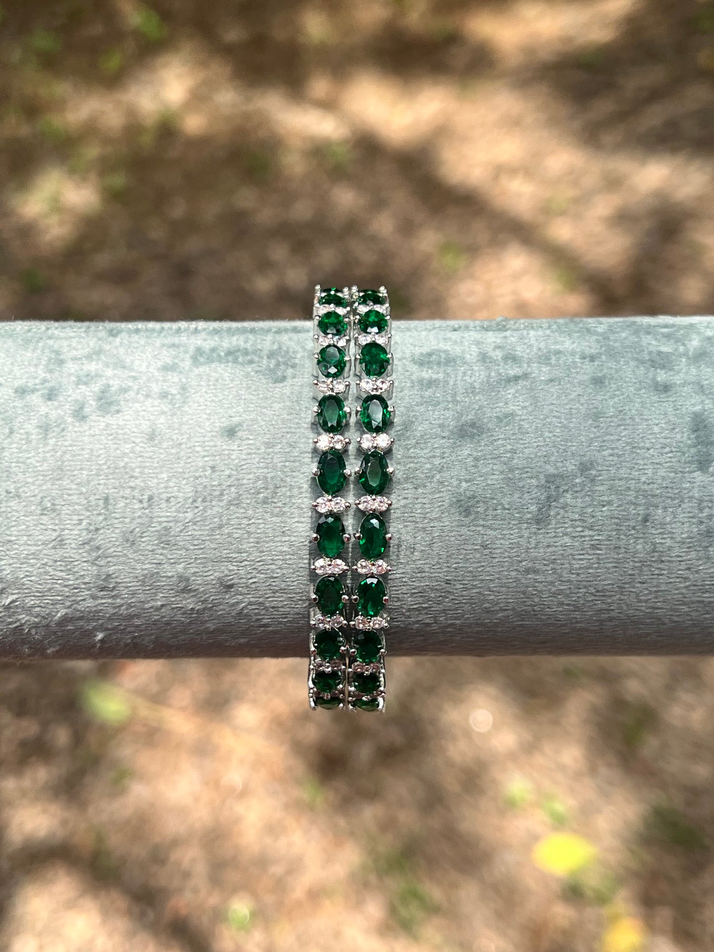 Premium white ad emerald green bangles product code 1267