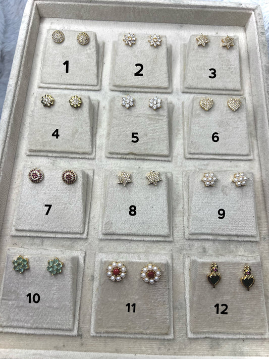 Daily wear gold replica back screw type stud product code E17