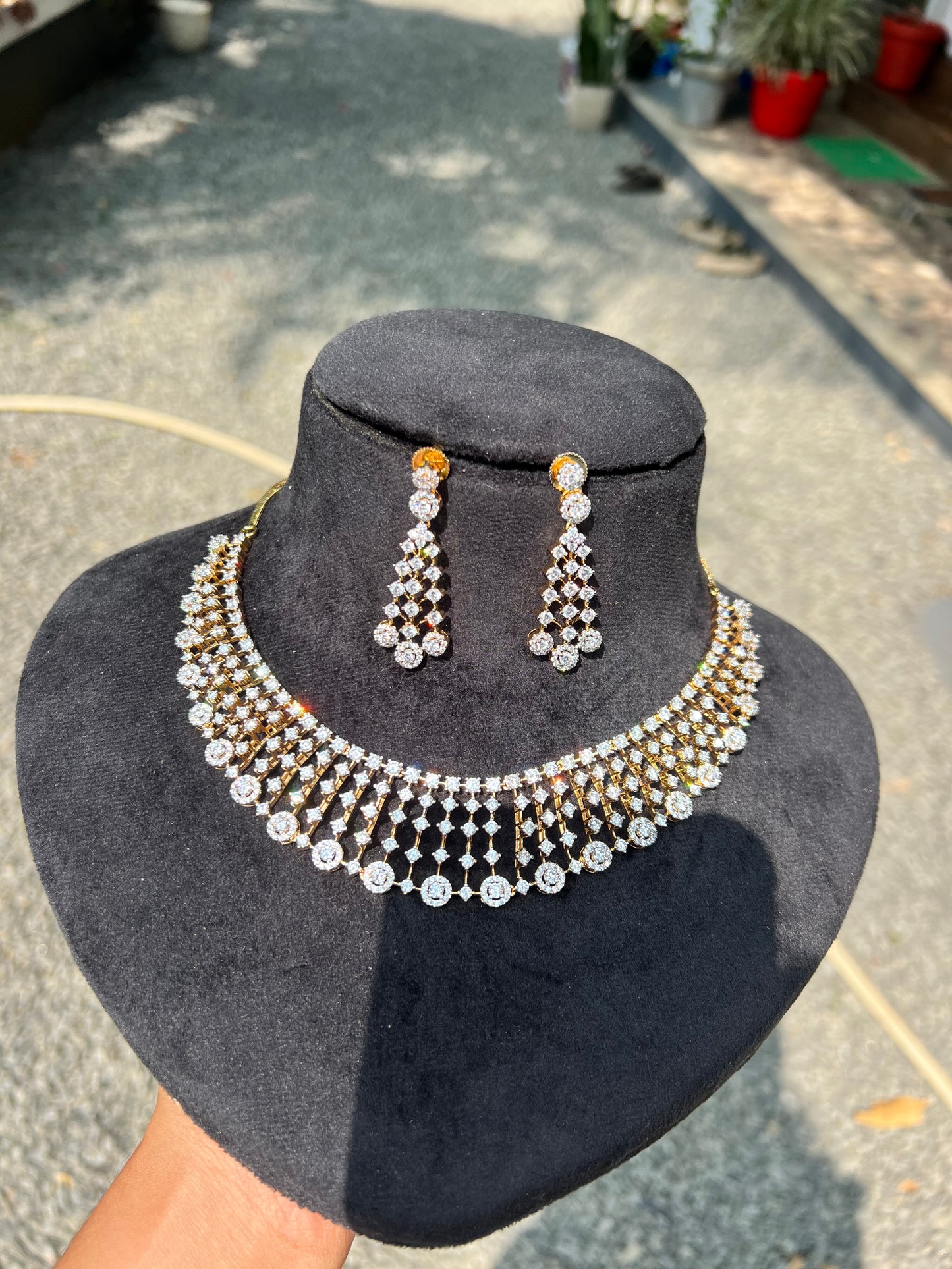 Premium diamond finish 3d necklace product code D87