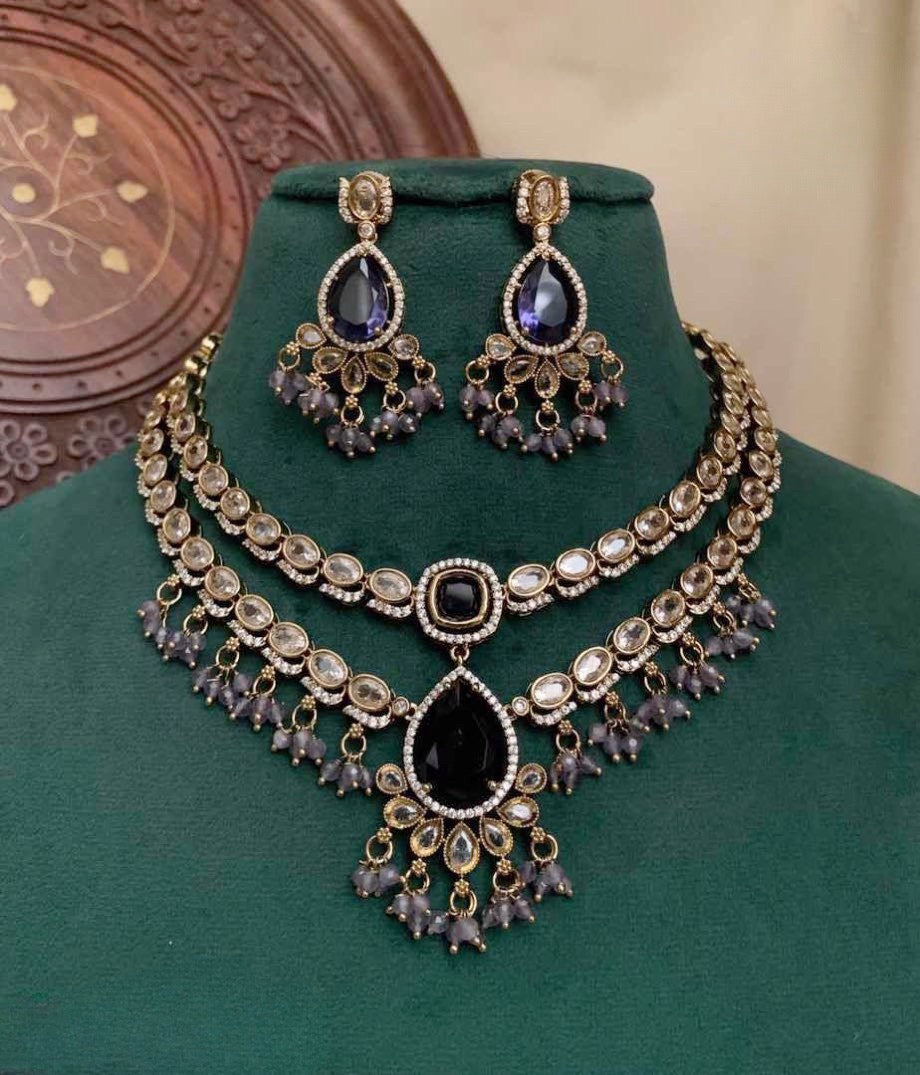 Premium quality jadau Kundan statement necklace product code 454