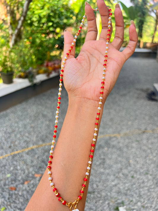 Premium daily wear gold plated pearl 8pidi (24inch )chains product code G20