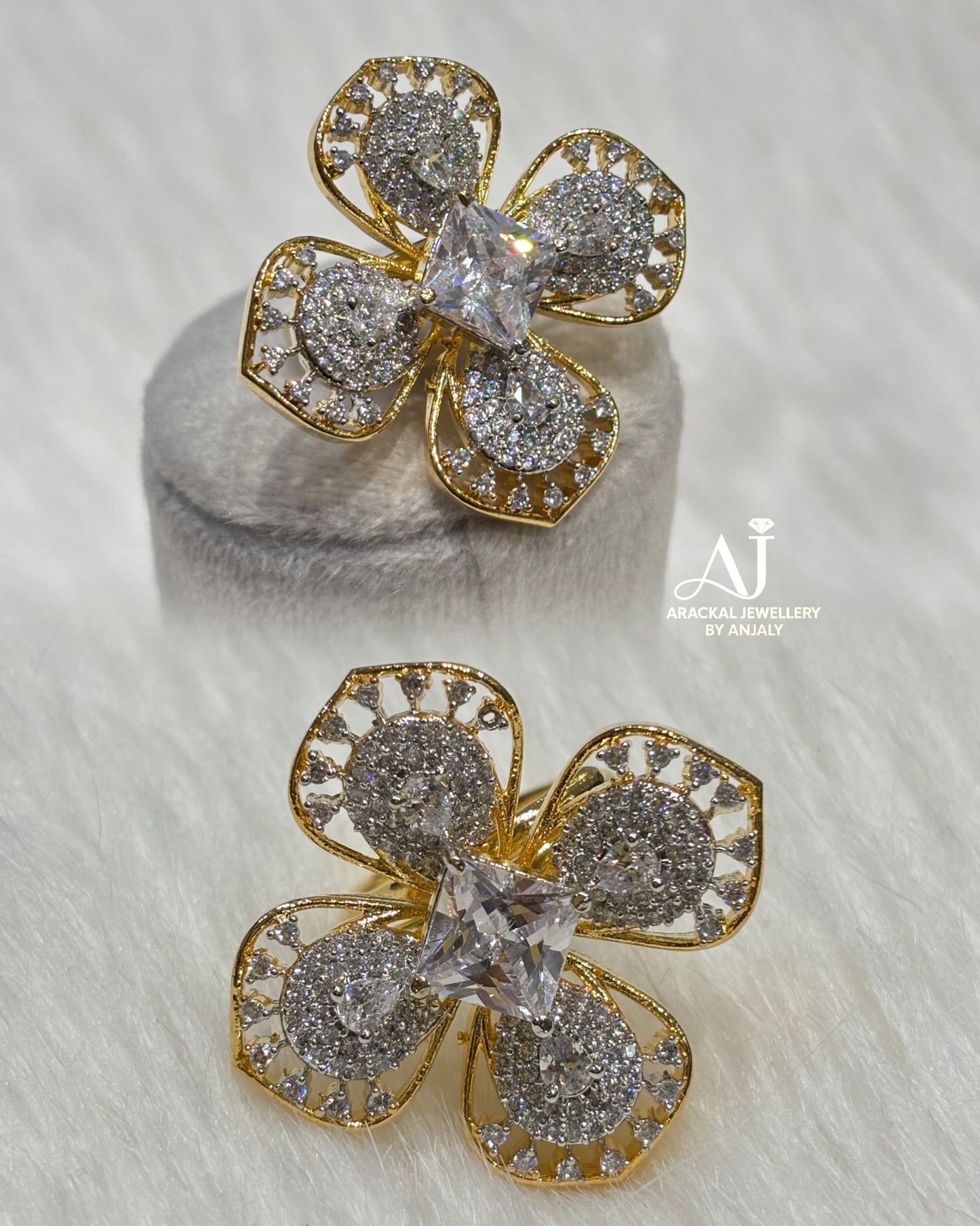 Premium daimond finish big statement adjustable ad rings product code R15