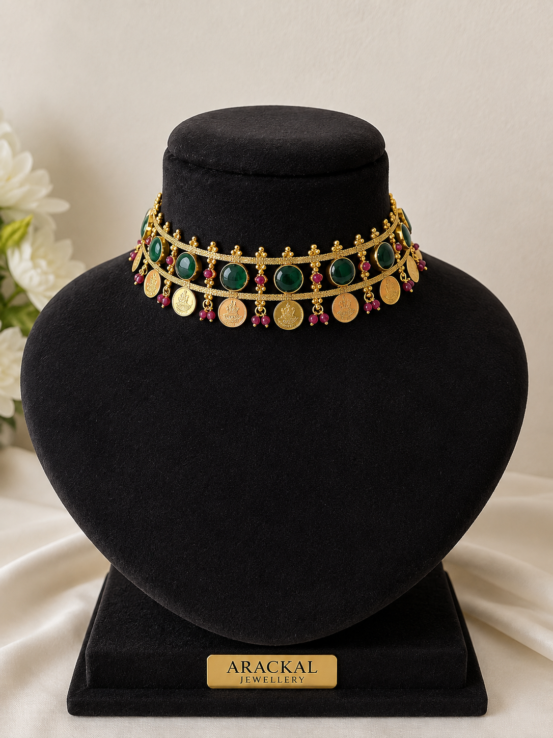 Premium gold plated fusion palakka coin choker product code G138