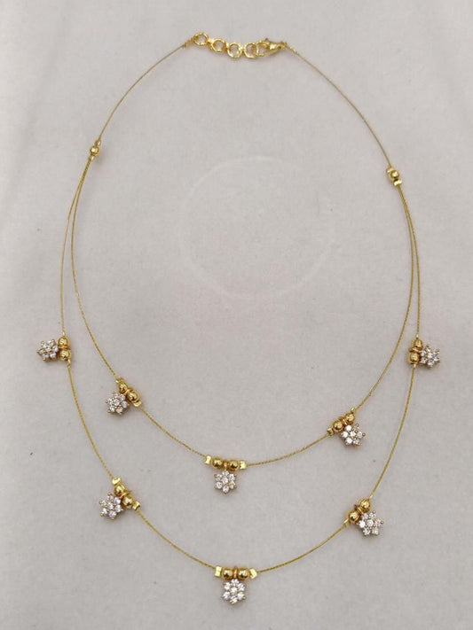 Premium quality gold plated 2 layer invisible chain star necklace product code N371