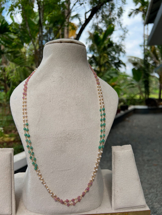 Premium 2layer Multi color 24inch long pearl haram product code P14