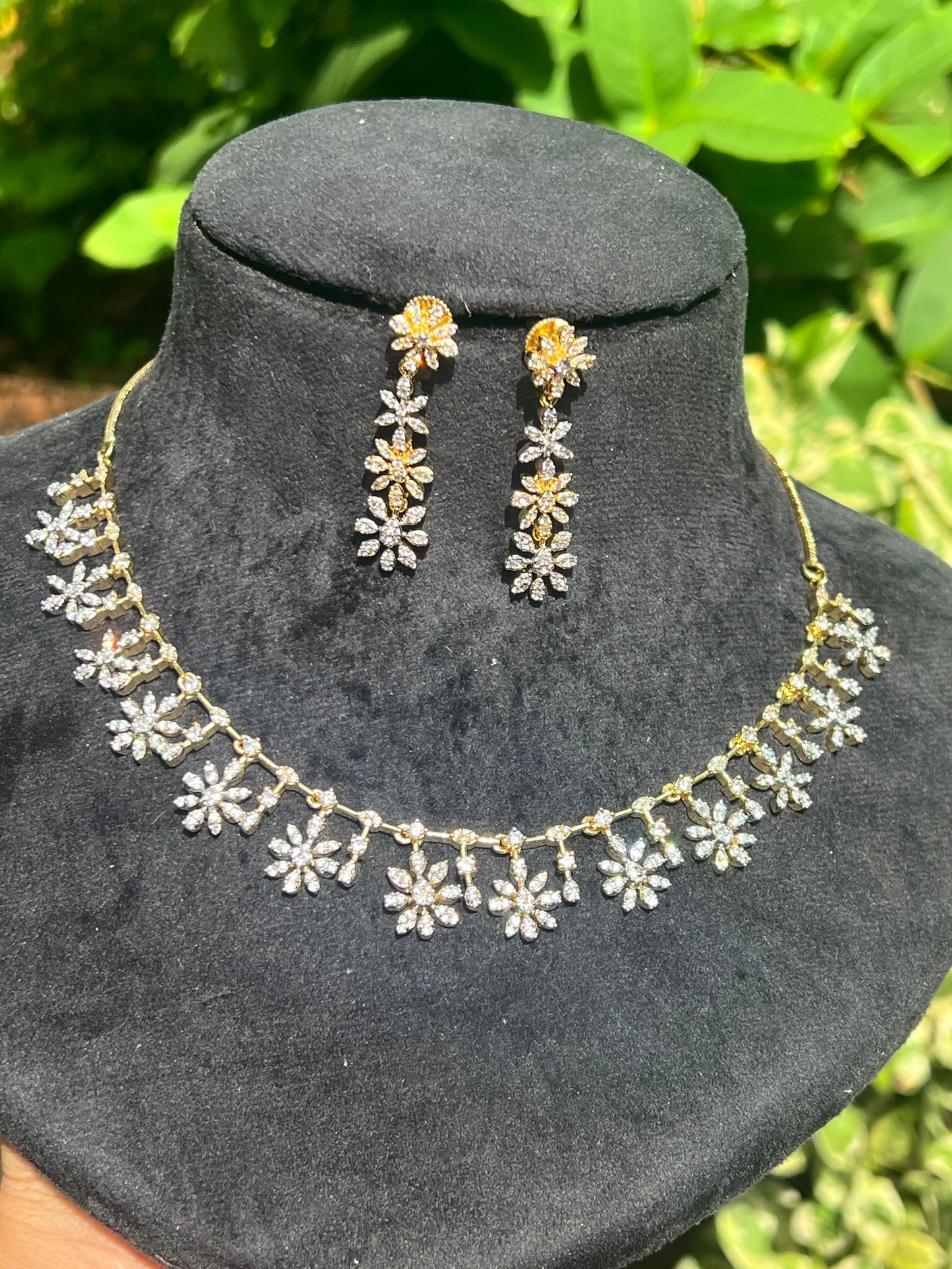 Premium diamond finish bridal necklace product code N99