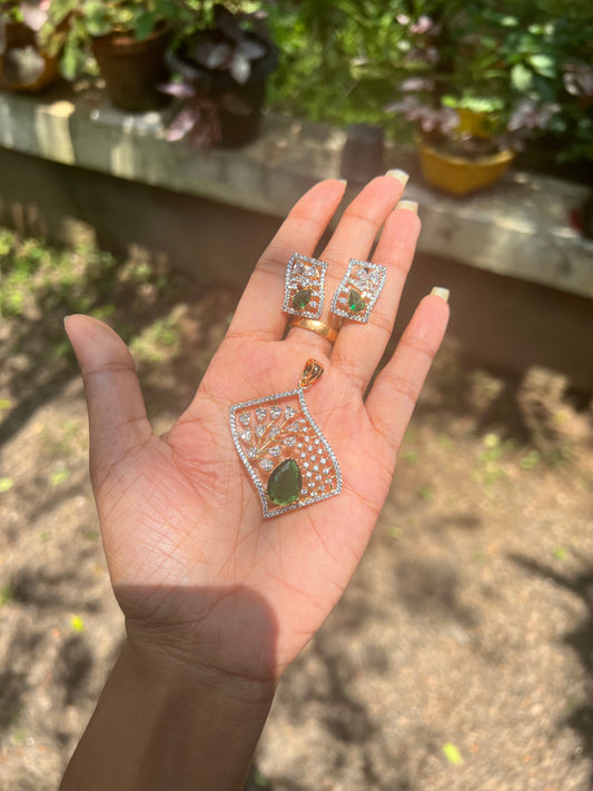 Premium diamond finish pendant set product code 97