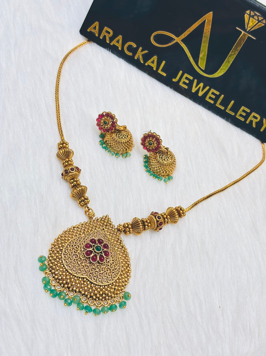 Premium quality non idol floral necklace product code N399