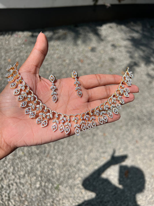 Premium diamond finish bridal necklace product code D29