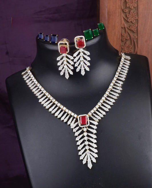 Premium diamond finish bridal necklace product code 881