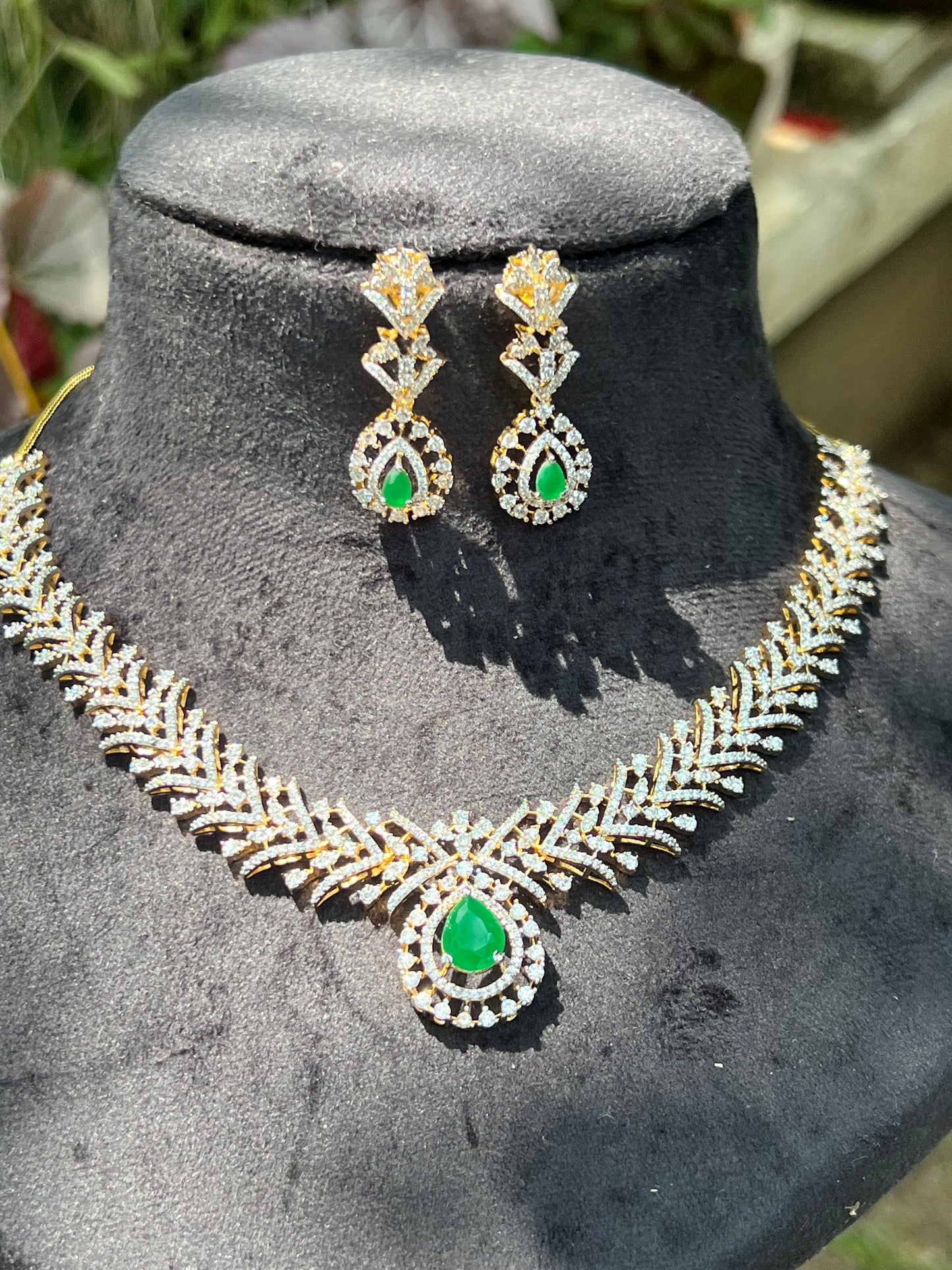 Premium daimond finish bridal necklace product code 173