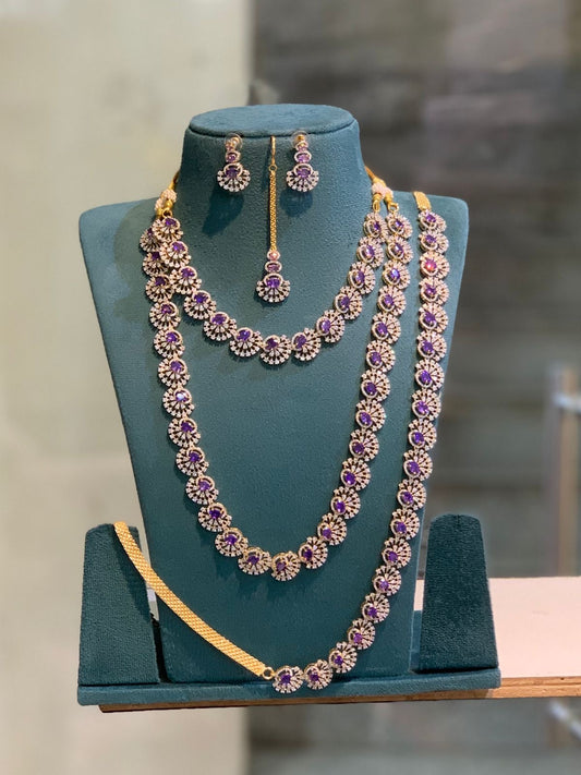 Premium daimond finish bridal combo set product code 980