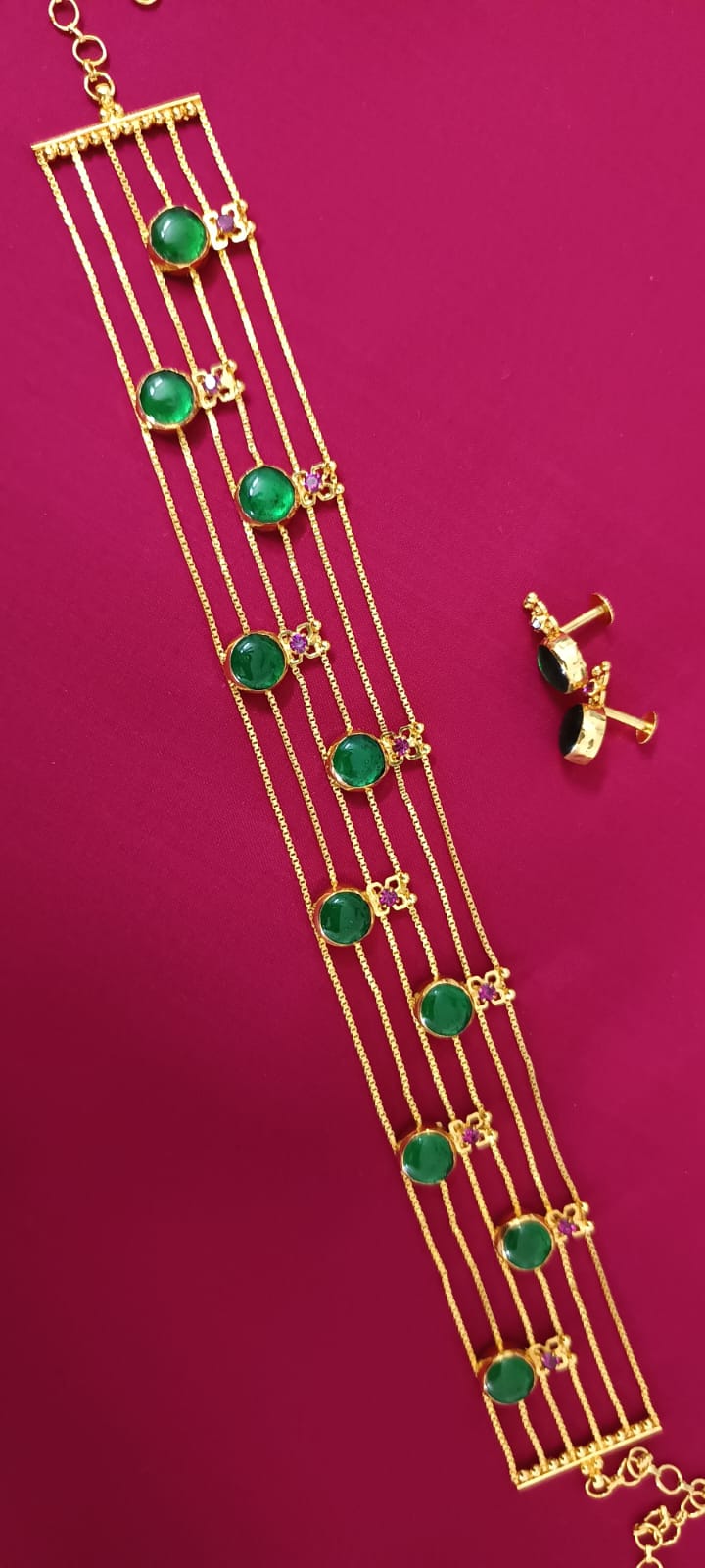 Trending 1gram gold plated 6layer Palakka choker set product code 1172