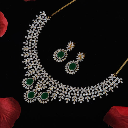Premium daimond finish bridal necklace product code 19