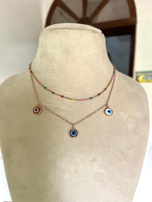 Premium 2layer daily wear evil eye necklace