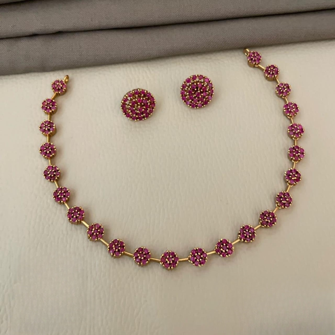 Trending ruby ad floral necklace