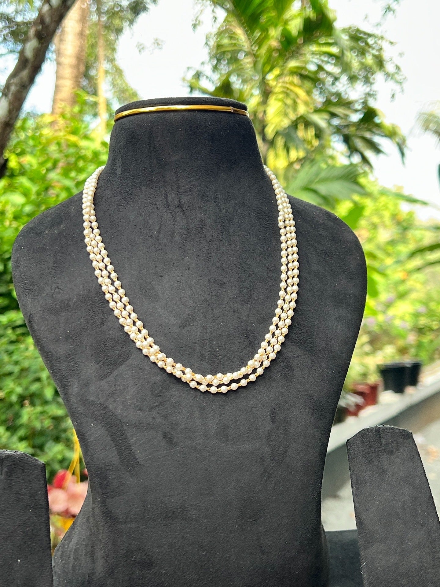 Premium 3layer pearl necklace product code P06