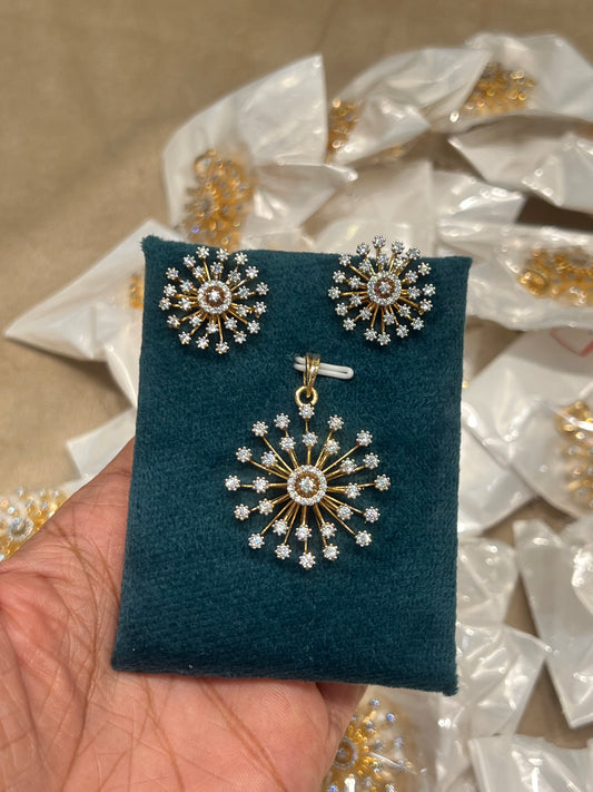 Premium diamond finish pendant set product code D332