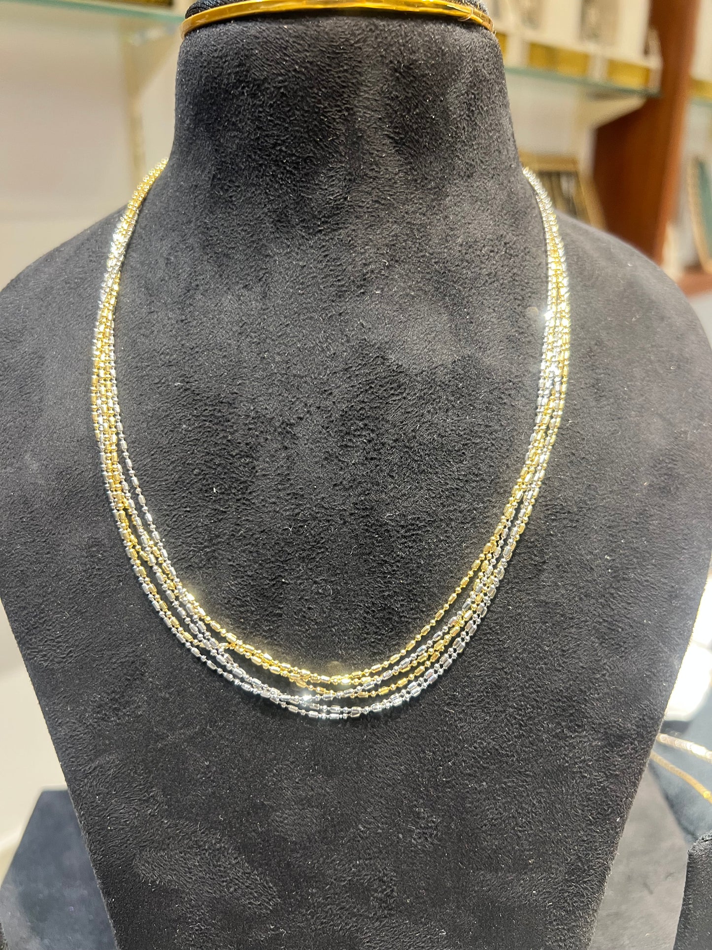 Premium white gold and gold plated layer chains product code G50