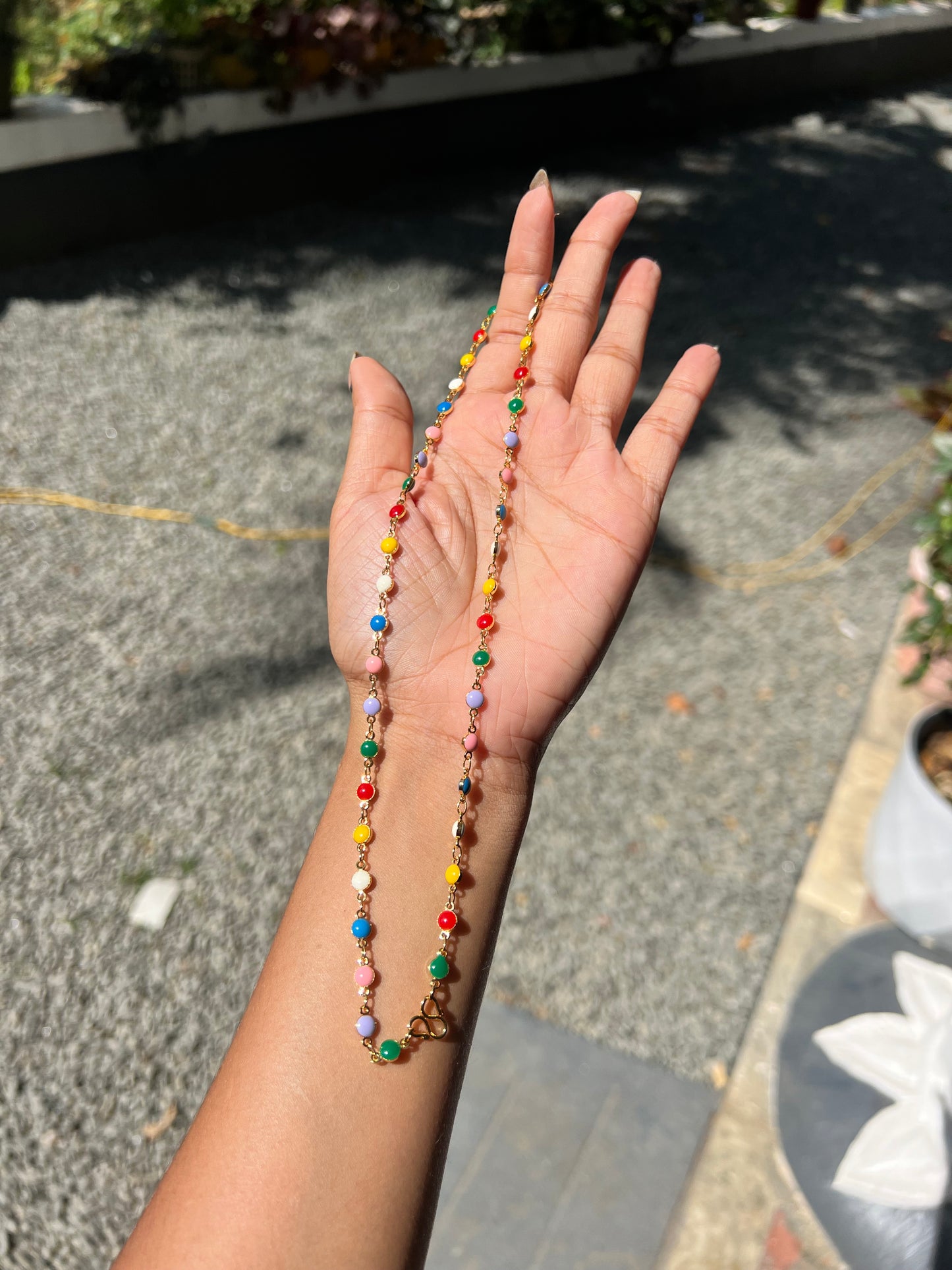 Daily wear gold plated Navarathna chain product code G10