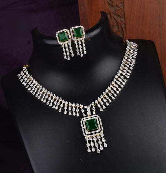 Premium stunning diamond finish ad bridal necklace product code 807