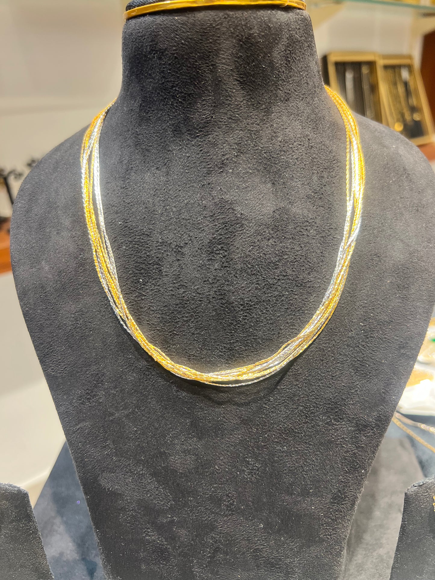 Premium white gold and gold plated layer chains product code G50