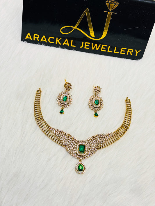 Premium quality antique gold designer necklace product code N281