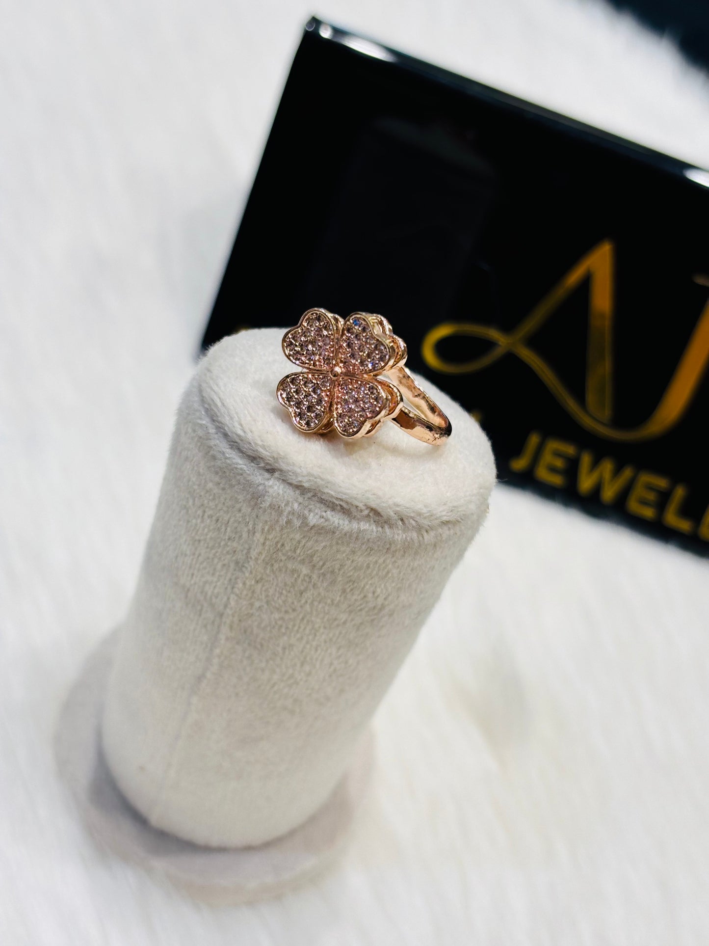 Premium anti tarnish spinning rose gold adjustable statement rings product code R12