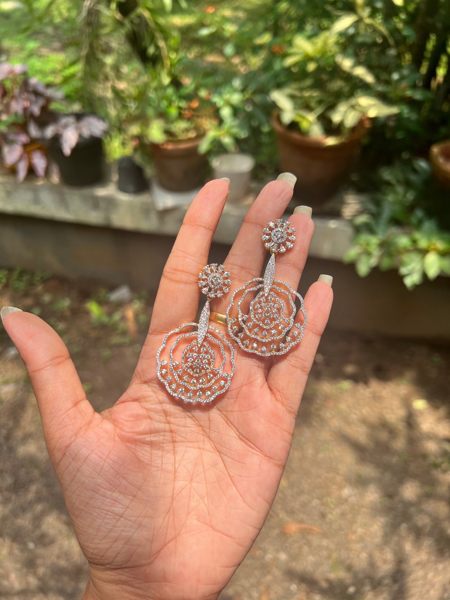 Premium daimond finish earrings product code 134