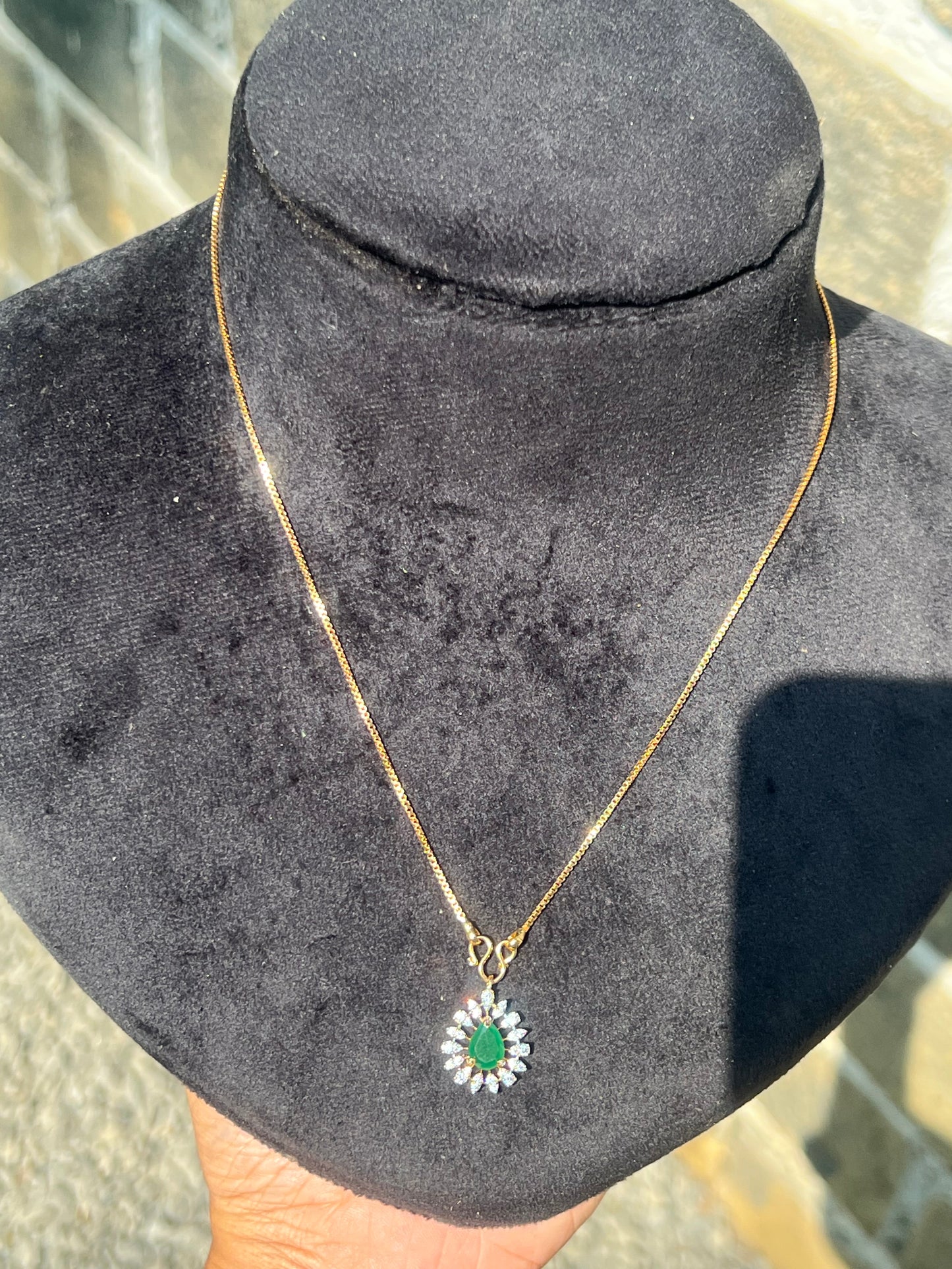 Premium occasion wear diamond finish small pendant with chain product code D125