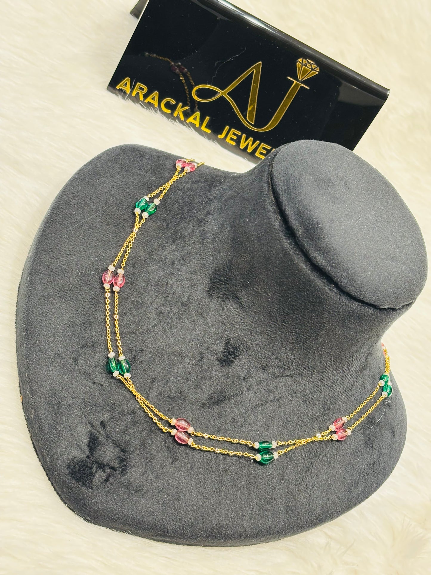 Premium 2layer pearl beads necklace product code N395