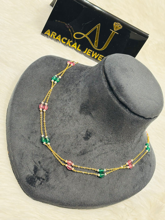 Premium 2layer pearl beads necklace product code N395