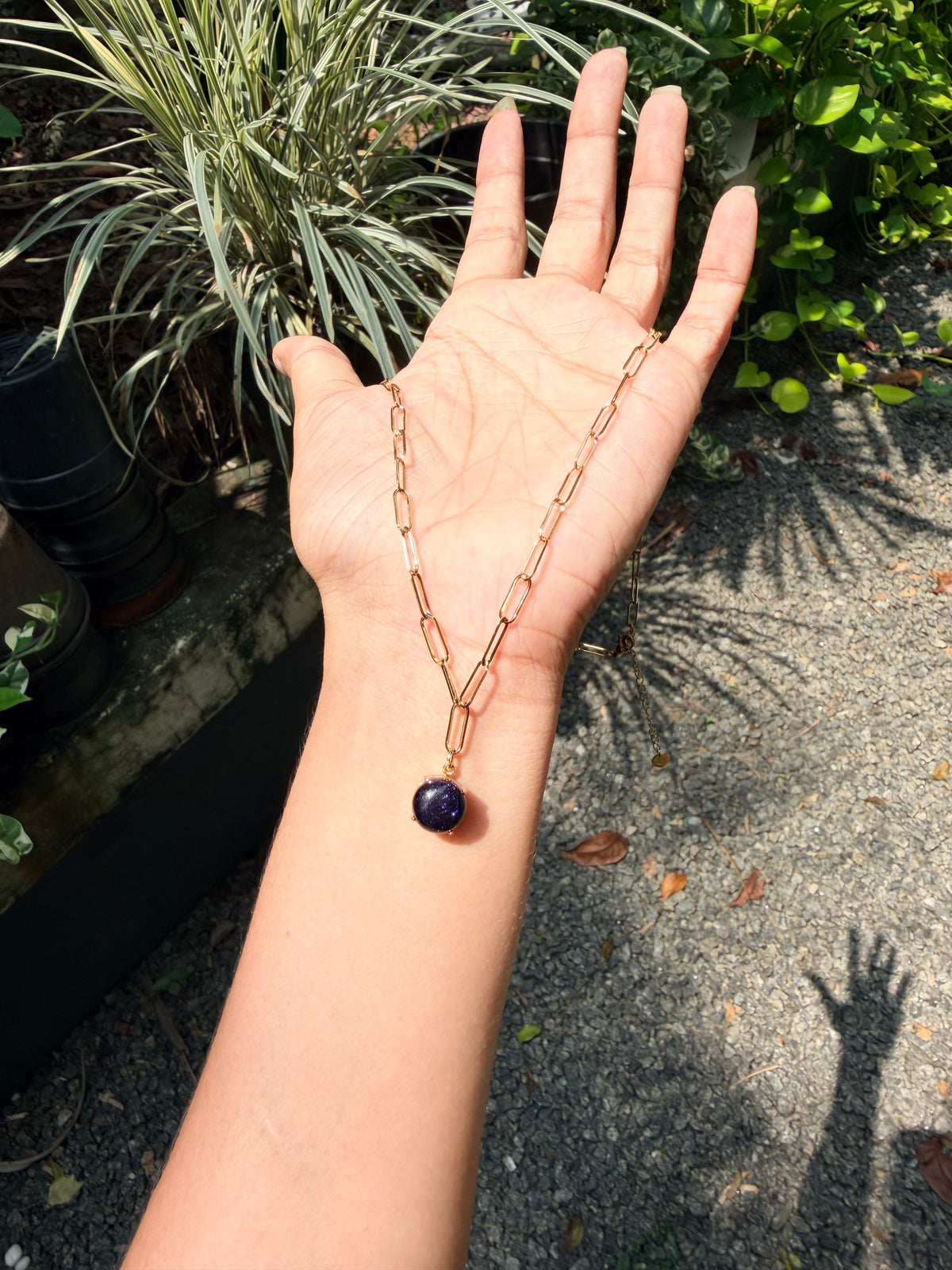 Premium stainless steel precious stone necklace Product code AT44