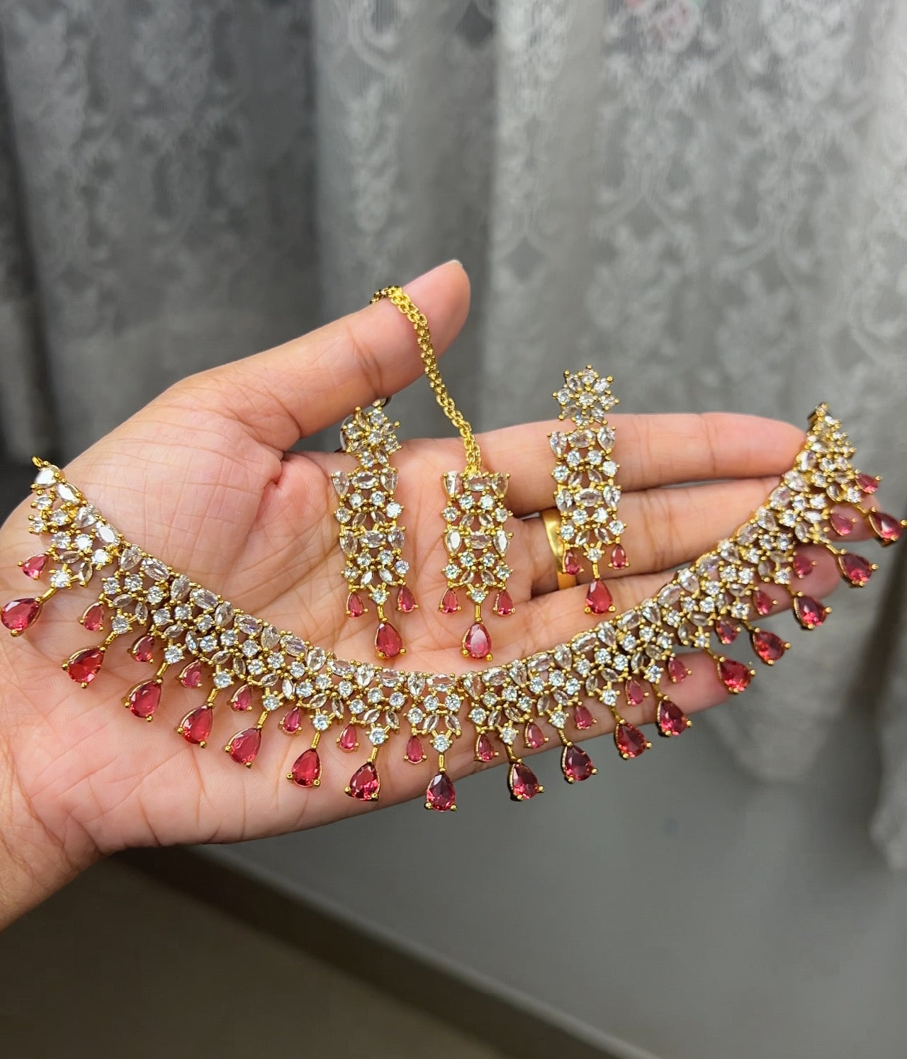 Bridal Ad necklace set with tikka product code 427