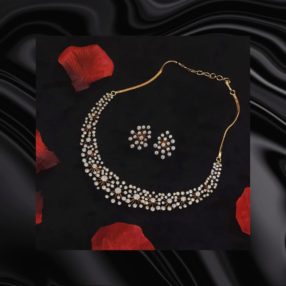 Premium daimond finish bridal necklace product code 1265