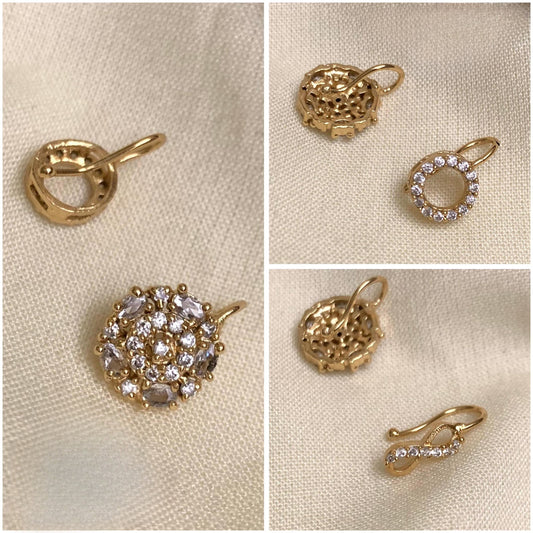 Cubic zirconia ,diamond ,Gold plated brass nosepins combo of 3 product code 64