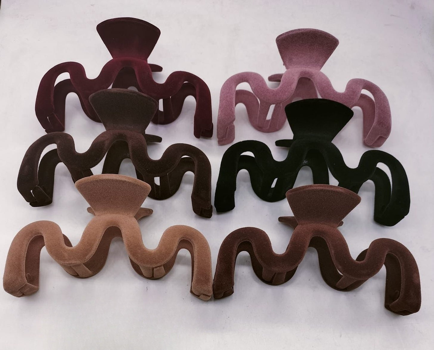Premium Velvet Elegant large wave shaped hair  claw clips product code 1014