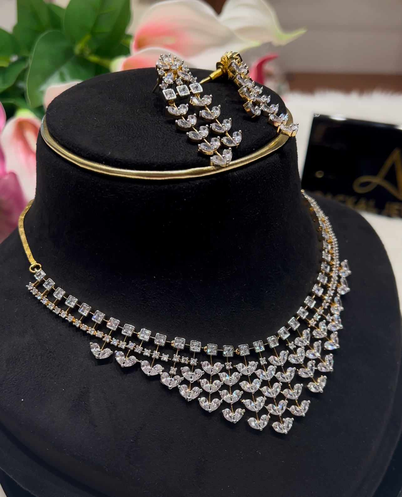 Premium daimond finish bridal necklace product code 61